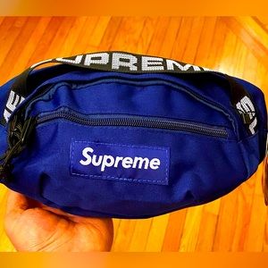 NAVY BLUE SUPREME LOGO WAIST BAG/FANNY PACK/POUCH OVER SHOULDER SLING BAG
